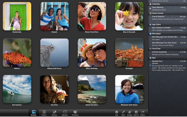 Mac OS X Mountain Lion - Notification Center (Bild: Apple)